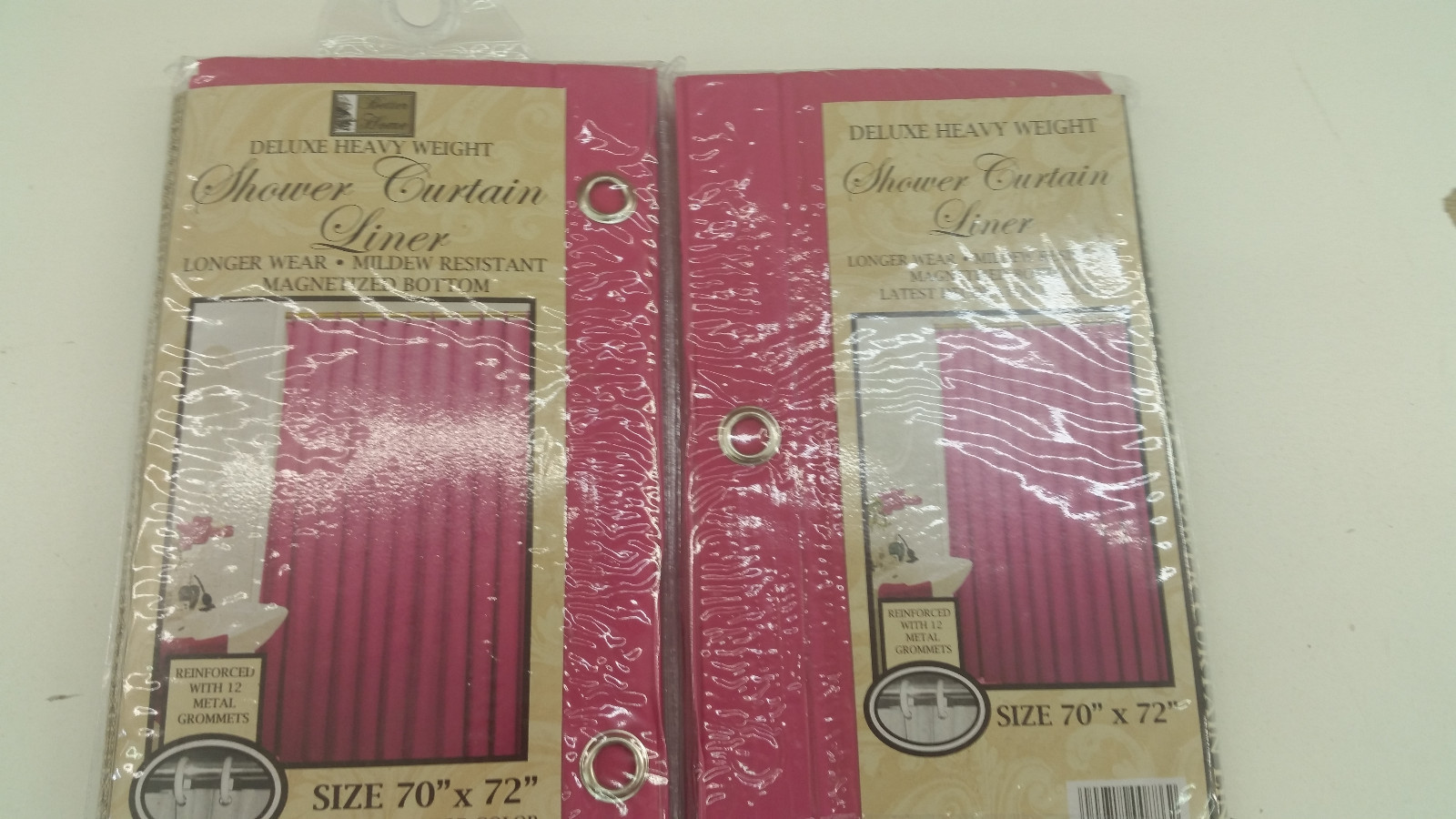 2 Pack Vinyl Shower Curtain Light Weight 3 Gauge Liner Bright Solid Colors gallery