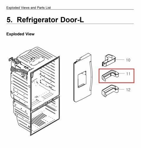 Left Door Middle Bin Compatible with SAMSUNG Refrigerator RFG297HDWP RFG297HDWP gallery