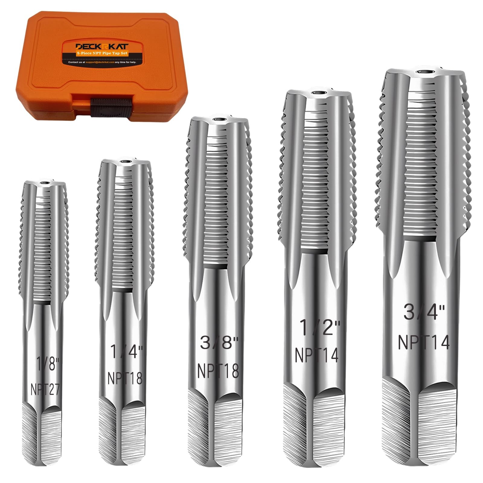 5Piece NPT Pipe Tap Set, Precision Carbon Steel NPT Tap Set for Clean Accurat... gallery