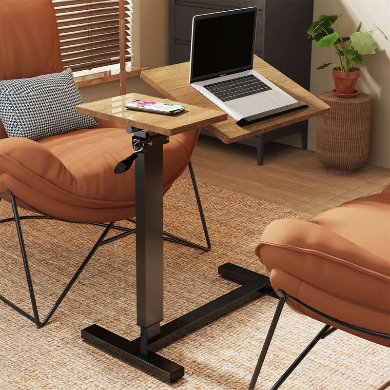 Rolling Overbed Table Adjustable Angle and Height Hospital Laptop Table Desk gallery