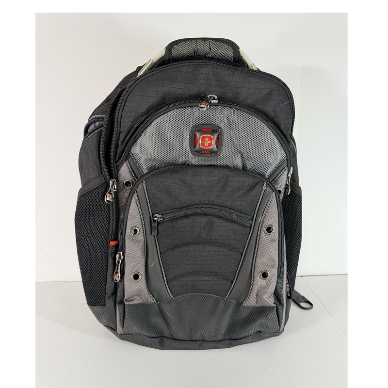 SwissGear Black/Gray Backpack Zip Closure Padded Adjustable Straps Pockets