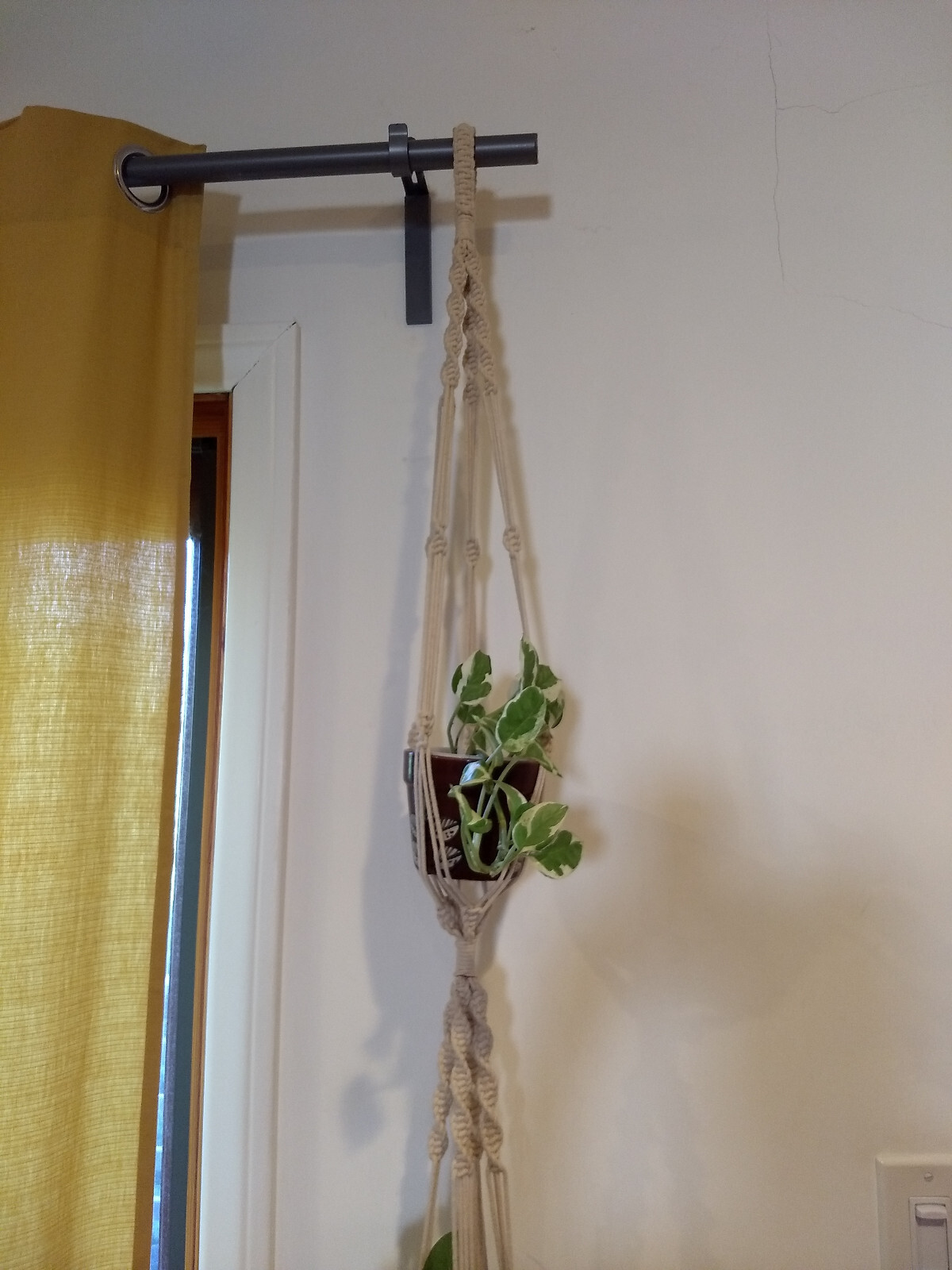 Macrame Plant Hanger Double Two Tier Rope Loop Long Fringe 62" Inch Rope Loop gallery