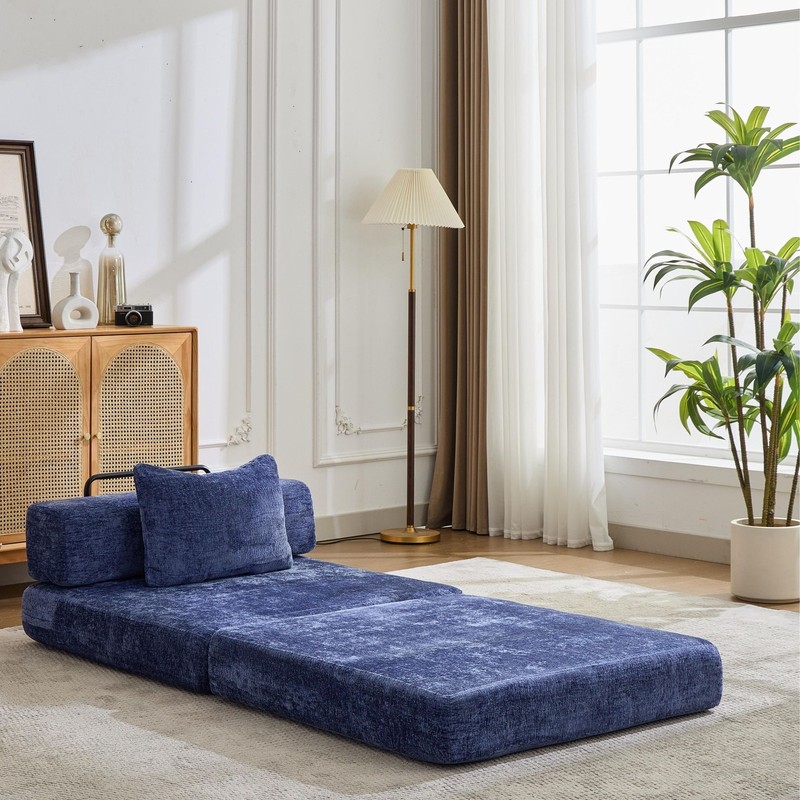Compression Sofa,Convertible Floor Sofa Bed with Fixed-Shape Frame,Single Seate gallery