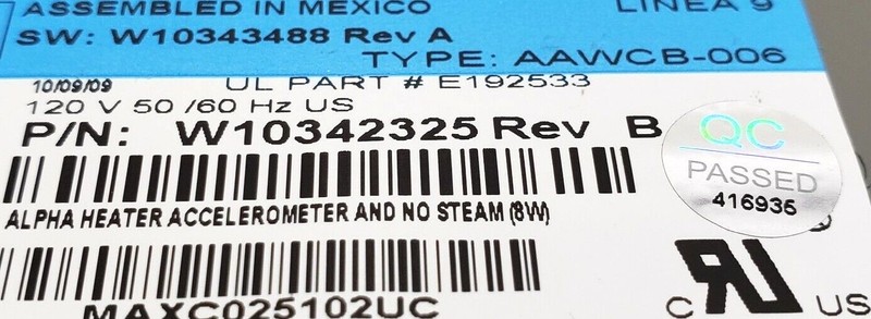 (Same Day Ship) Whirlpool Washer Control W10342325 gallery