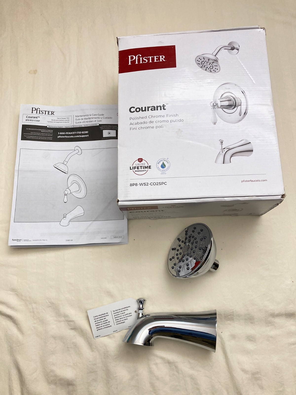 Pfister Courant Shower Head + Tub Spout Polished Chrome ** INCOMPLETE gallery