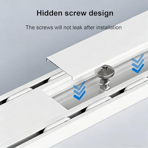 Double Track Curtain Rail Ceiling Mounted, Silent Heavy Duty 1m/3.3ft White gallery