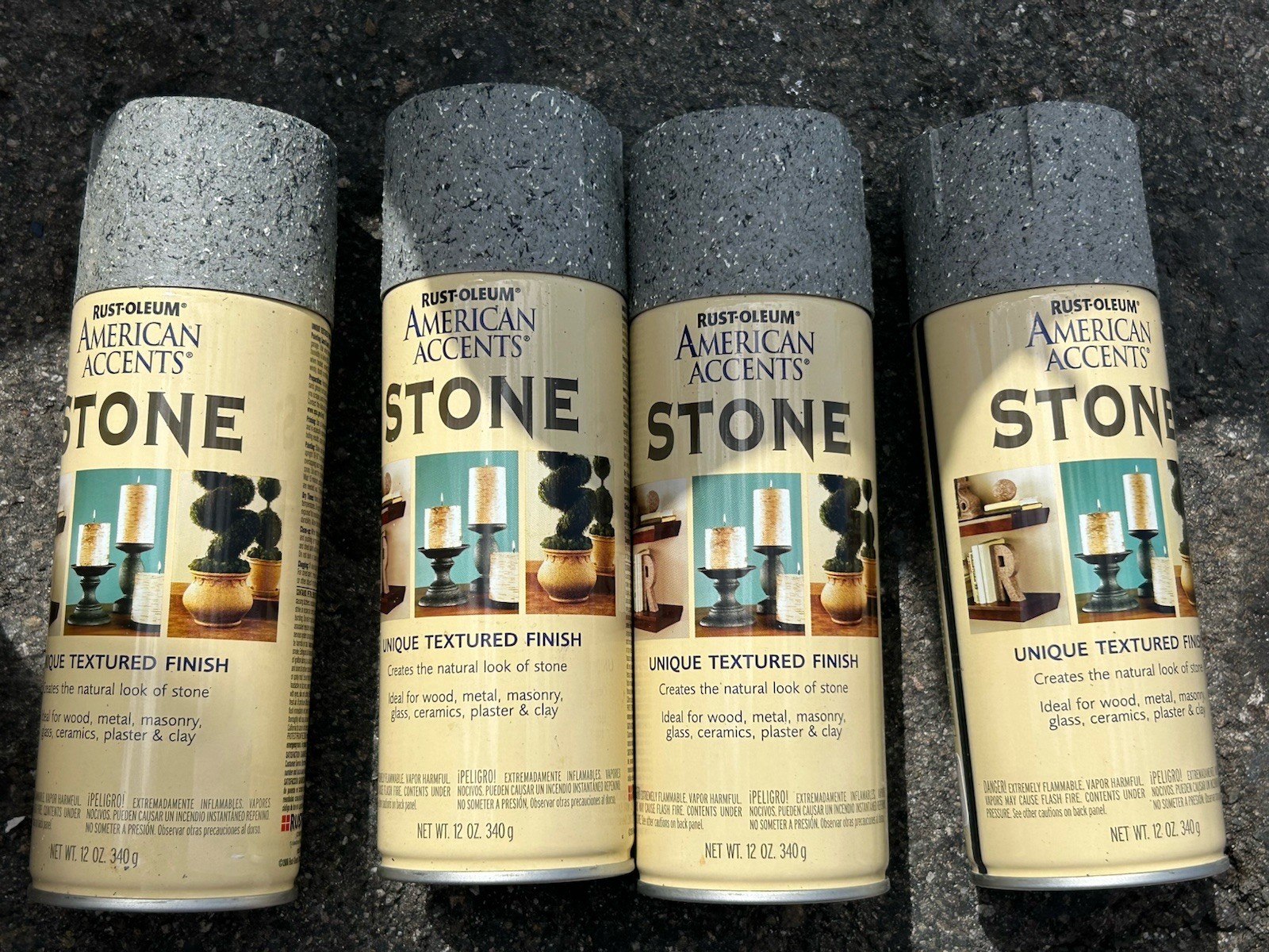 Rust Oleum American Accent Gray Stone Spray Paint 12oz Textured Indoor Finish gallery