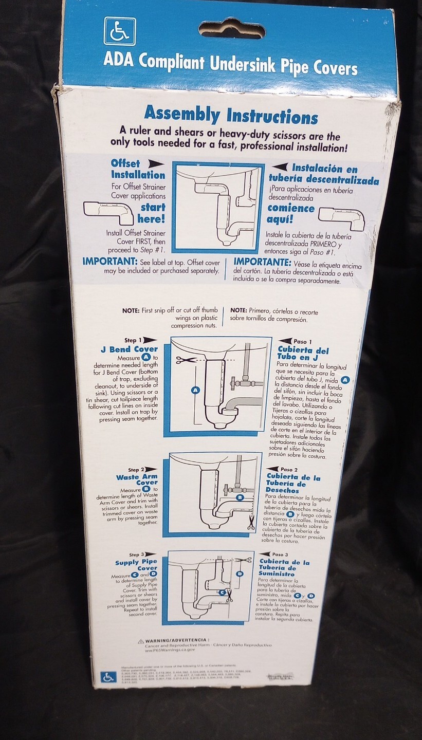 (2) ADA Compliant Under Sink Pipe Cover Sets Covers Lot of 2 gallery