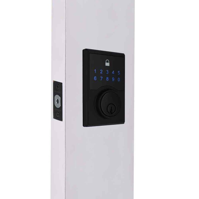Defiant Square Matte Black Compact Touch Electronic Single Cylinder Deadbolt gallery