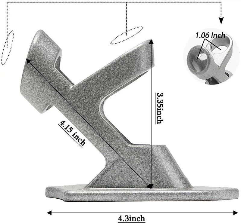 Two-Position Flag Pole Holder Heavy Duty Mounting Bracket with Hard wares Black gallery