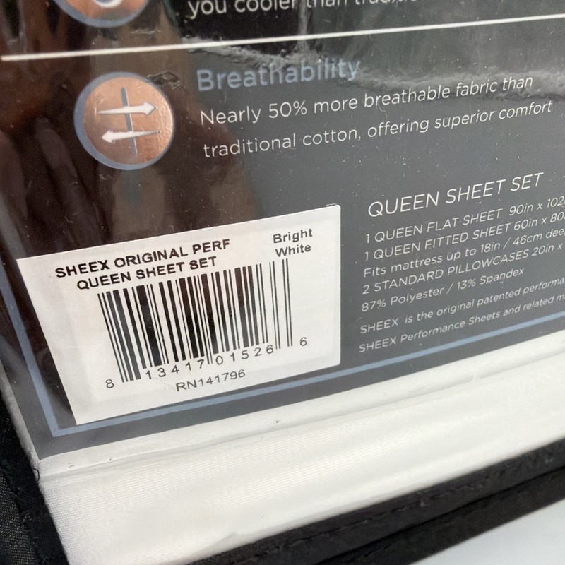 Sheex - Performance fabric Sheet Set- Bright White - Queen- New gallery