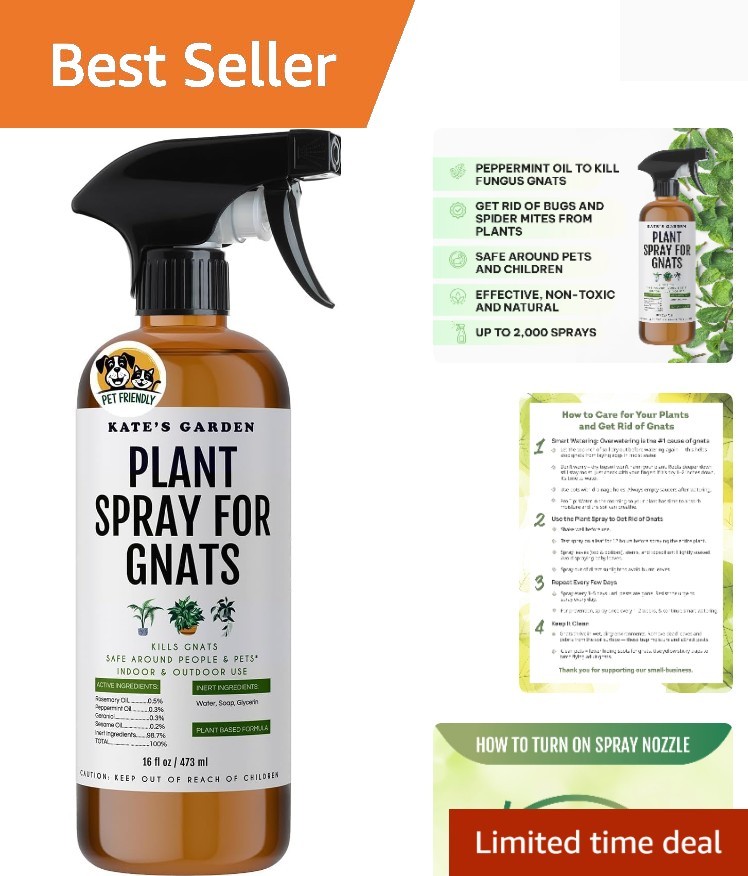 Pet-Safe 16oz Gnat Spray for Indoor Plants - Natural Peppermint Bug Killer gallery