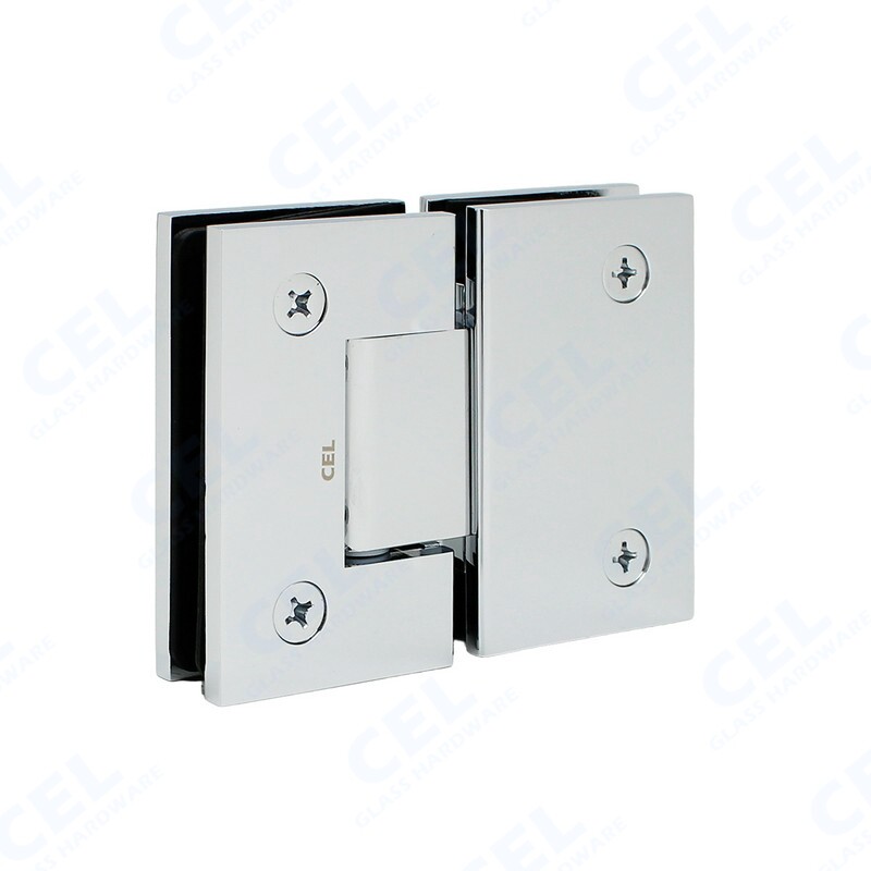CEL 180° Glass to Glass Hinge for Frameless Shower Door; for 3/8" to 1/2" glass gallery