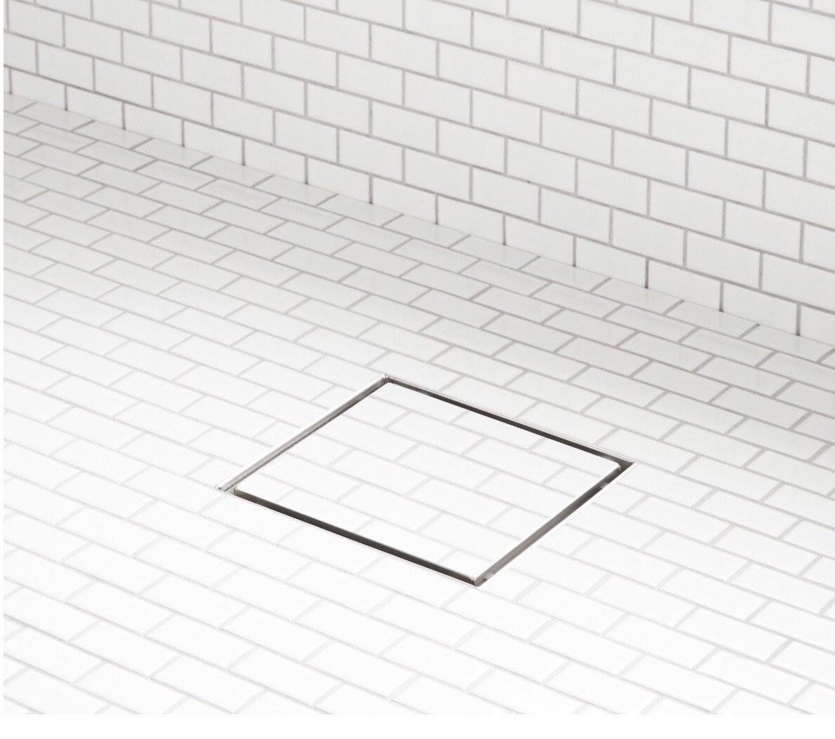Signature Hardware 6" COHEN SQUARE TILE-IN SHOWER DRAIN Brass or Stainless Steel gallery