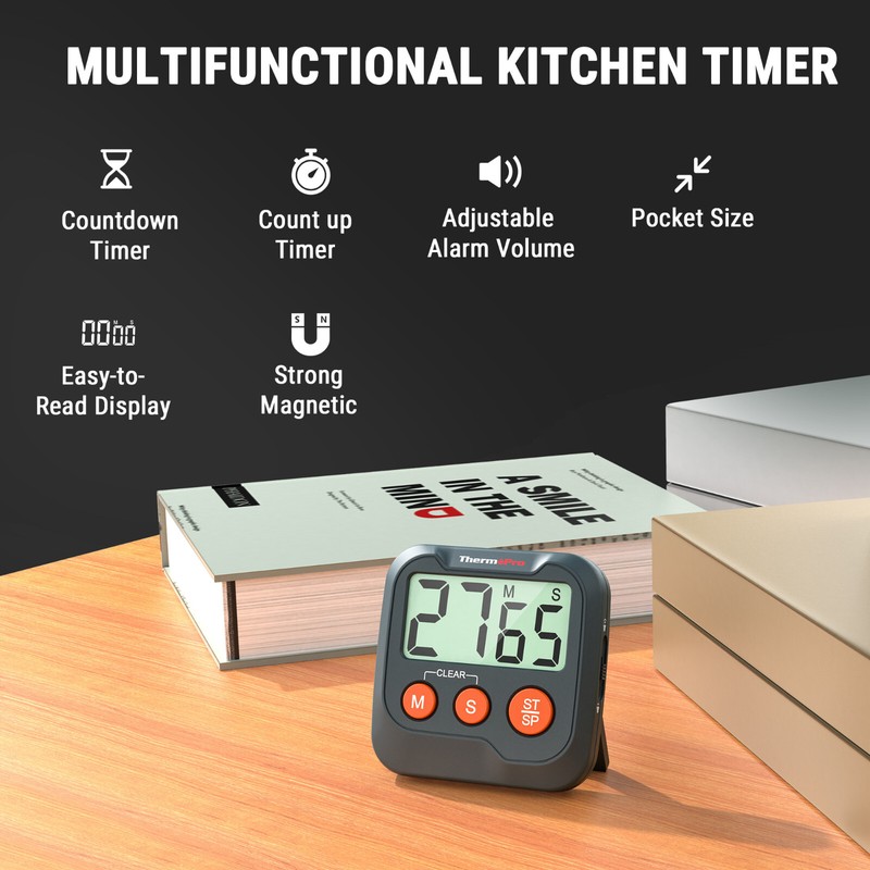 ThermoPro TM03W 2-Pack Digital Timer for Cooking, Countdown Timer Stopwatch gallery