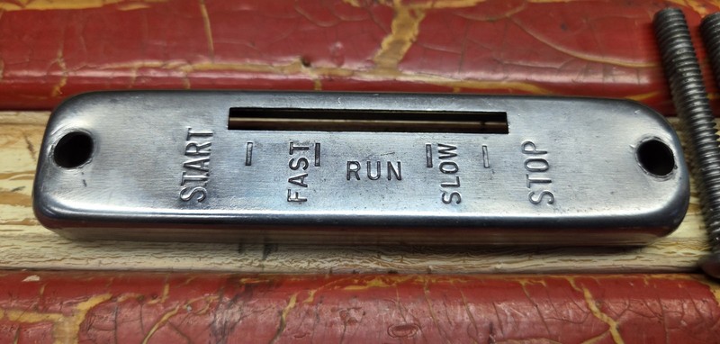 Small Engine Control Panel. Start, Fast, Run, Slow, Stop, Cable Indicator. gallery