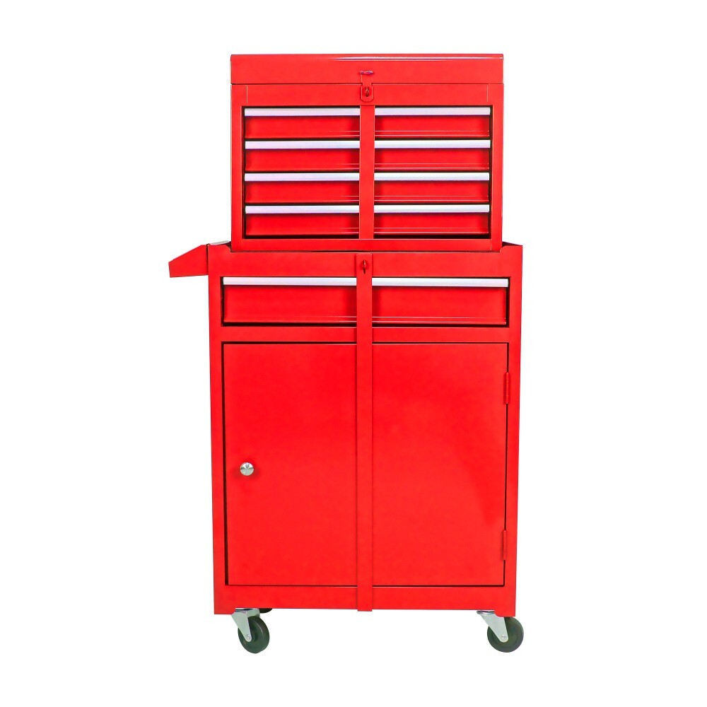 5 Drawers Rolling Tool Chest with Lockable Wheels Detachable Top 2 in 1 Tool Box