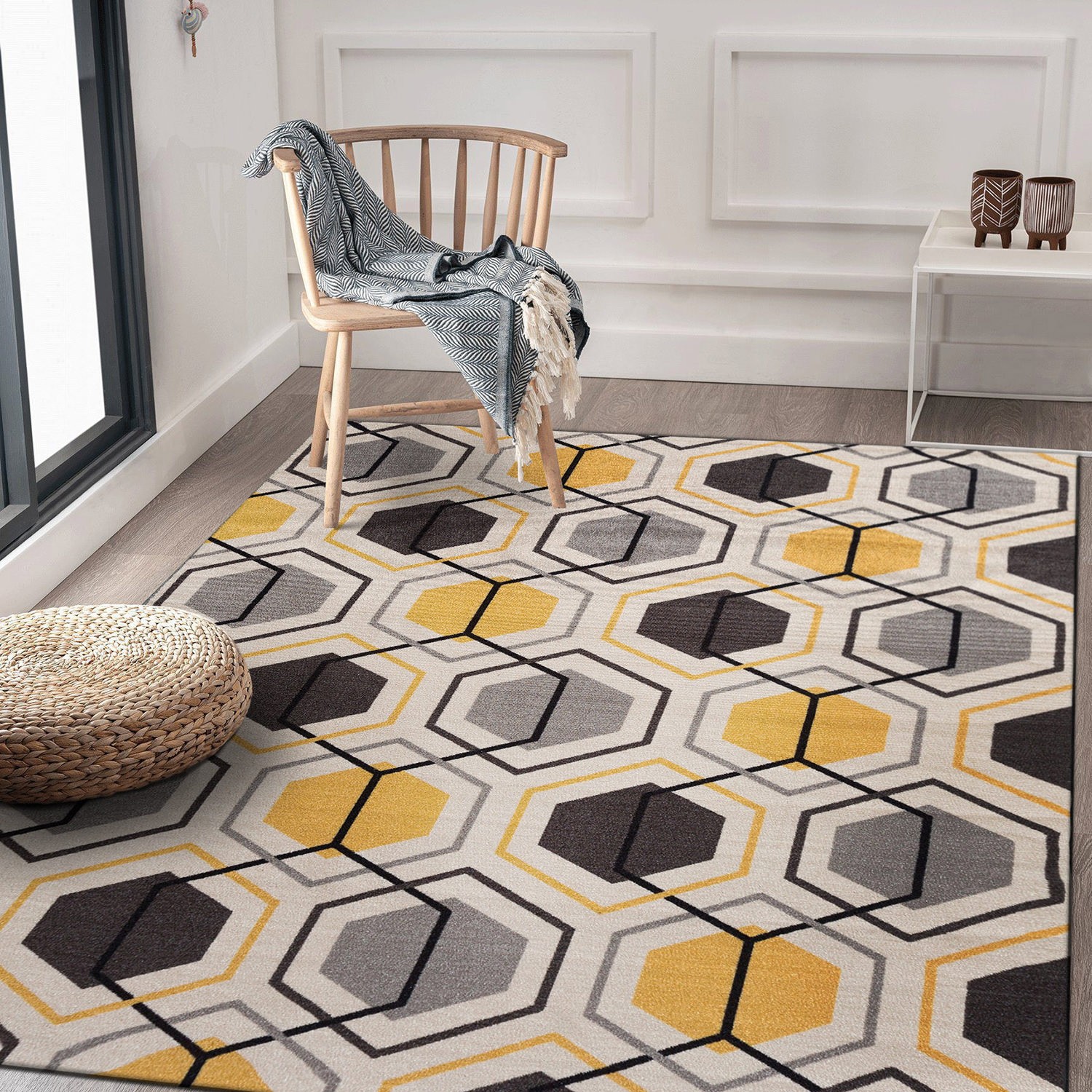 Rugshop Area Rug Contemporary Geometric Stripe Non-Slip Rug Living Room Rug 8x10 gallery