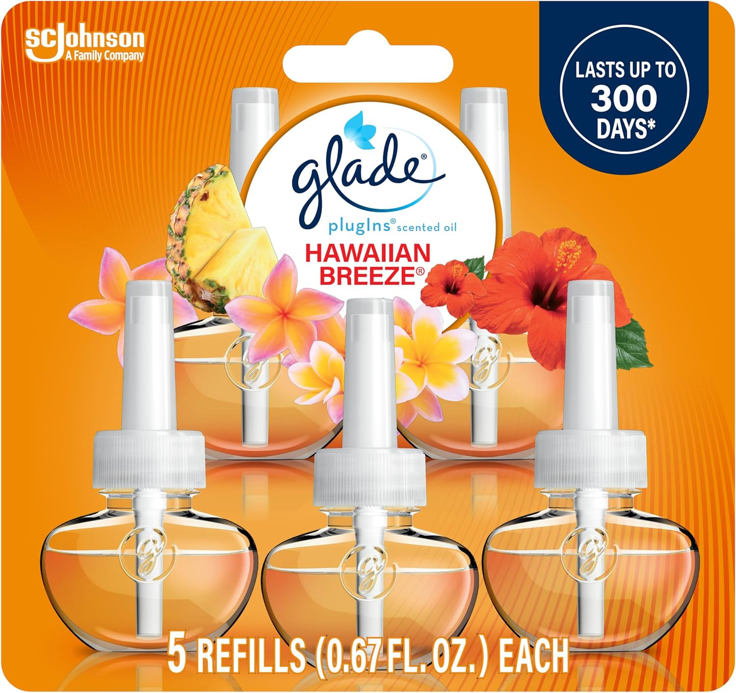 PlugIns Air Freshener Refills Hawaiian Breeze Essential Oils 5 Count 3.35 oz gallery