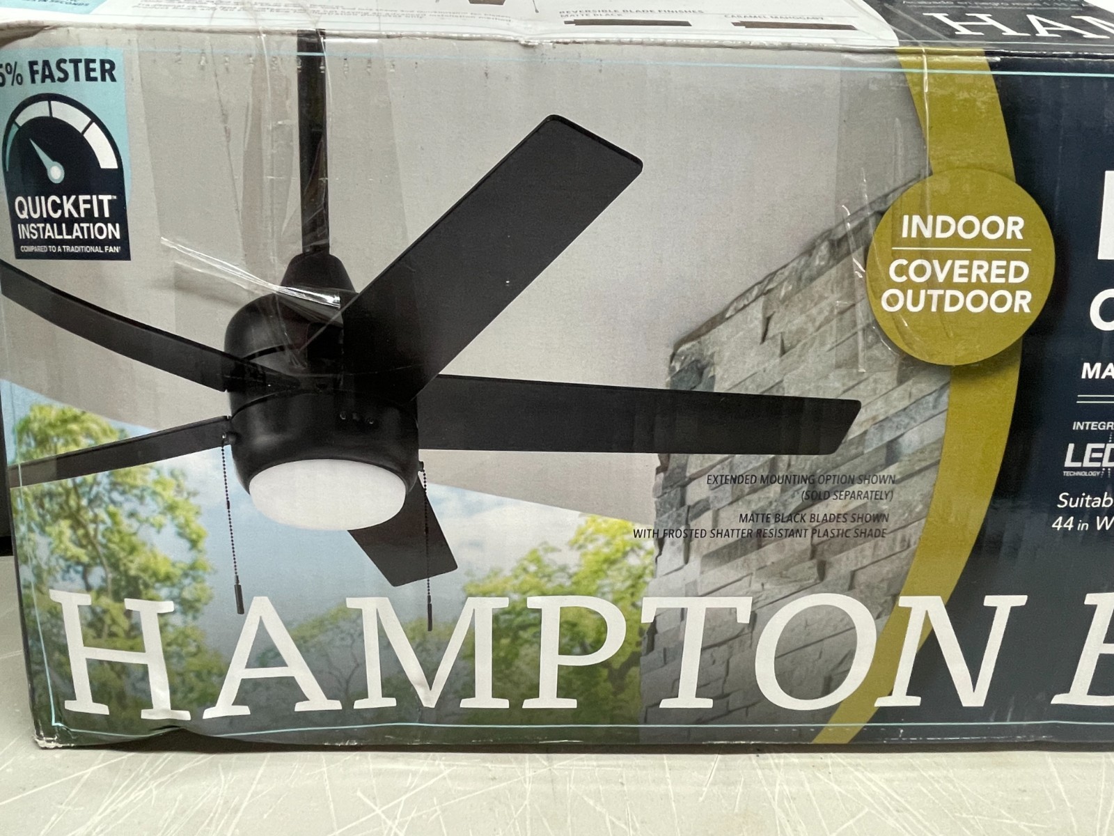 Hampton Bay Indoor Covered Outdoor White Globe Only For Parts 1008633056 USED gallery