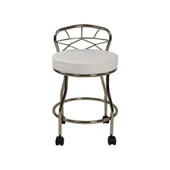 Diana X-Back Vanity Stool with Casters – Gold