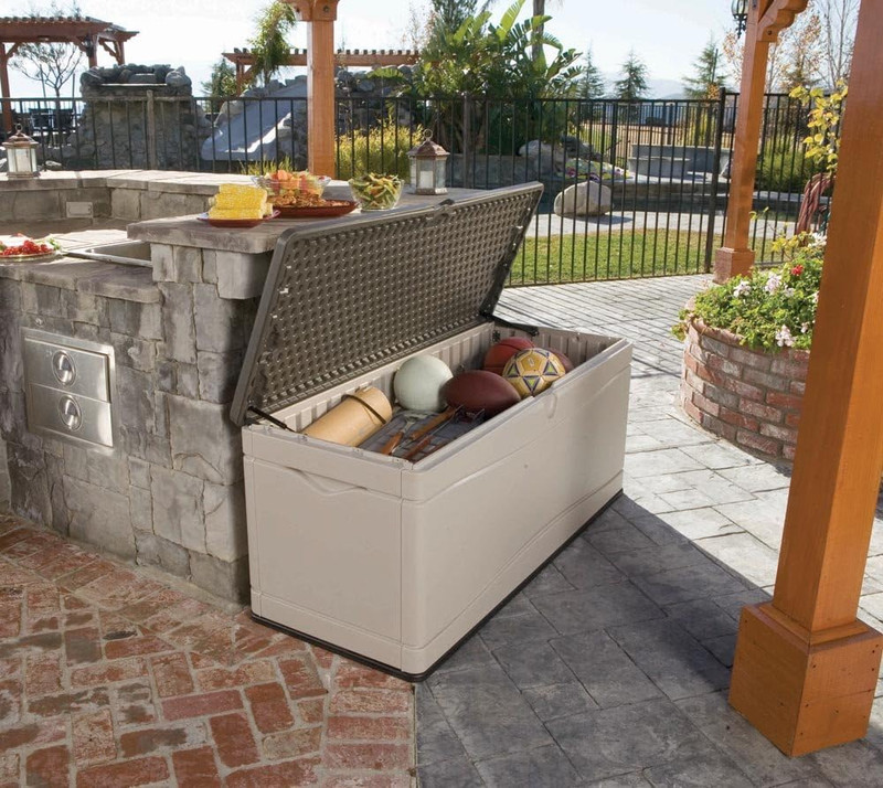 60012 Extra Large Deck Box, 130 Gallon, Desert Sand/Brown gallery