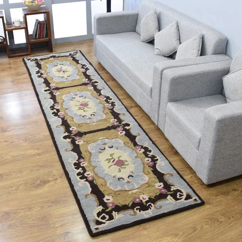 New Handmade Victorian Style Aubusson All Sizes Area Rug Hand-tufted Wool Carpet gallery