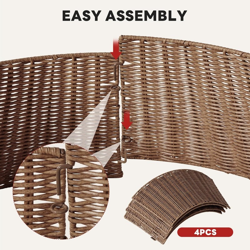 Christmas Tree PP Collar Wicker Tree Collar for 6-9ft Trees Wicker Base Cover gallery