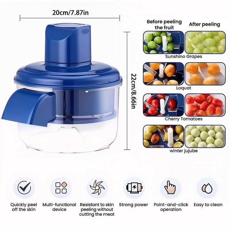 Automatic Fruit Peeler Electric Grape Peeling Machine for Restaurant Picnic Home gallery