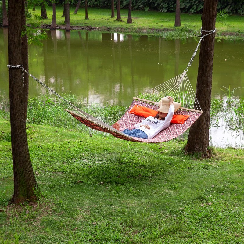 Backyard Expressions Reversible Quilted Hammock - Single or Double Hammock fo... gallery