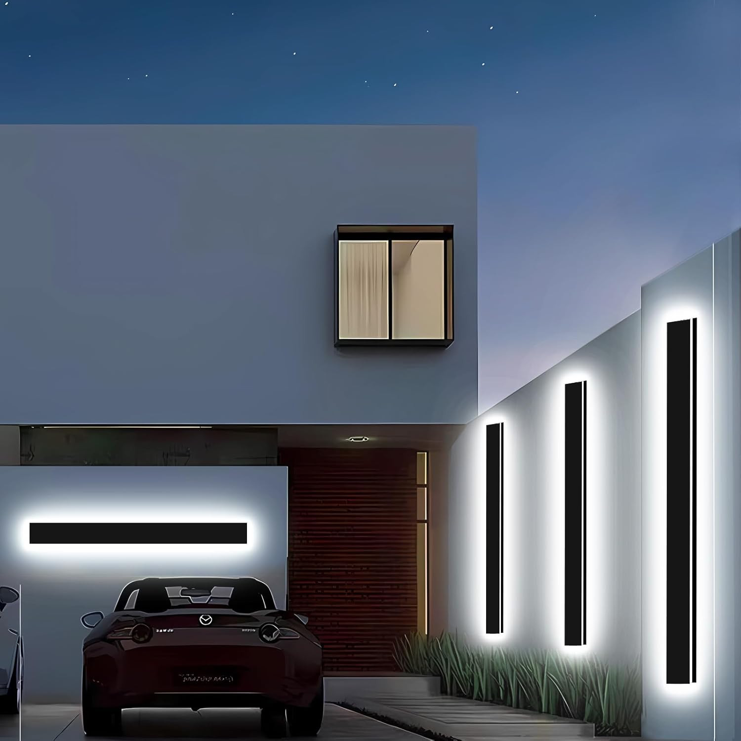 2Pcs 59In LED Outdoor Wall Lights, Dimmable IP65 Waterproof Sconces gallery