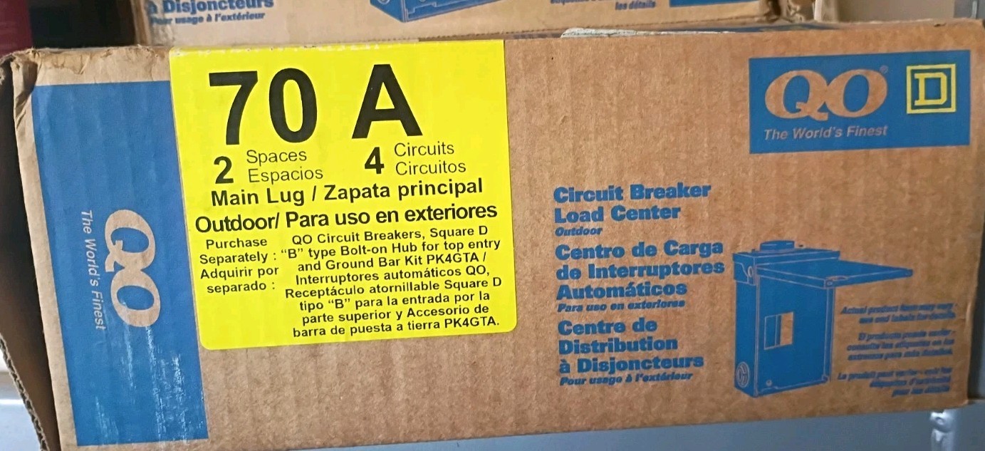 Square D QO24L70F 70A Load Center Main Lug 1-Phase 2-Spaces 4-Circuits 120/240V gallery