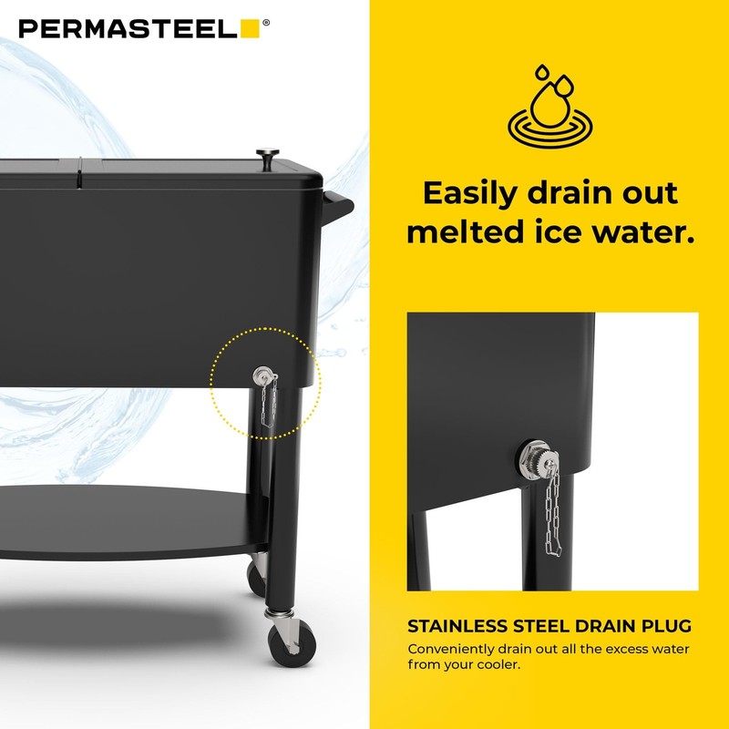 Permasteel Party Cooler with Divider, Spacious 80-Qt Capacity, Chills 36hrs, ... gallery