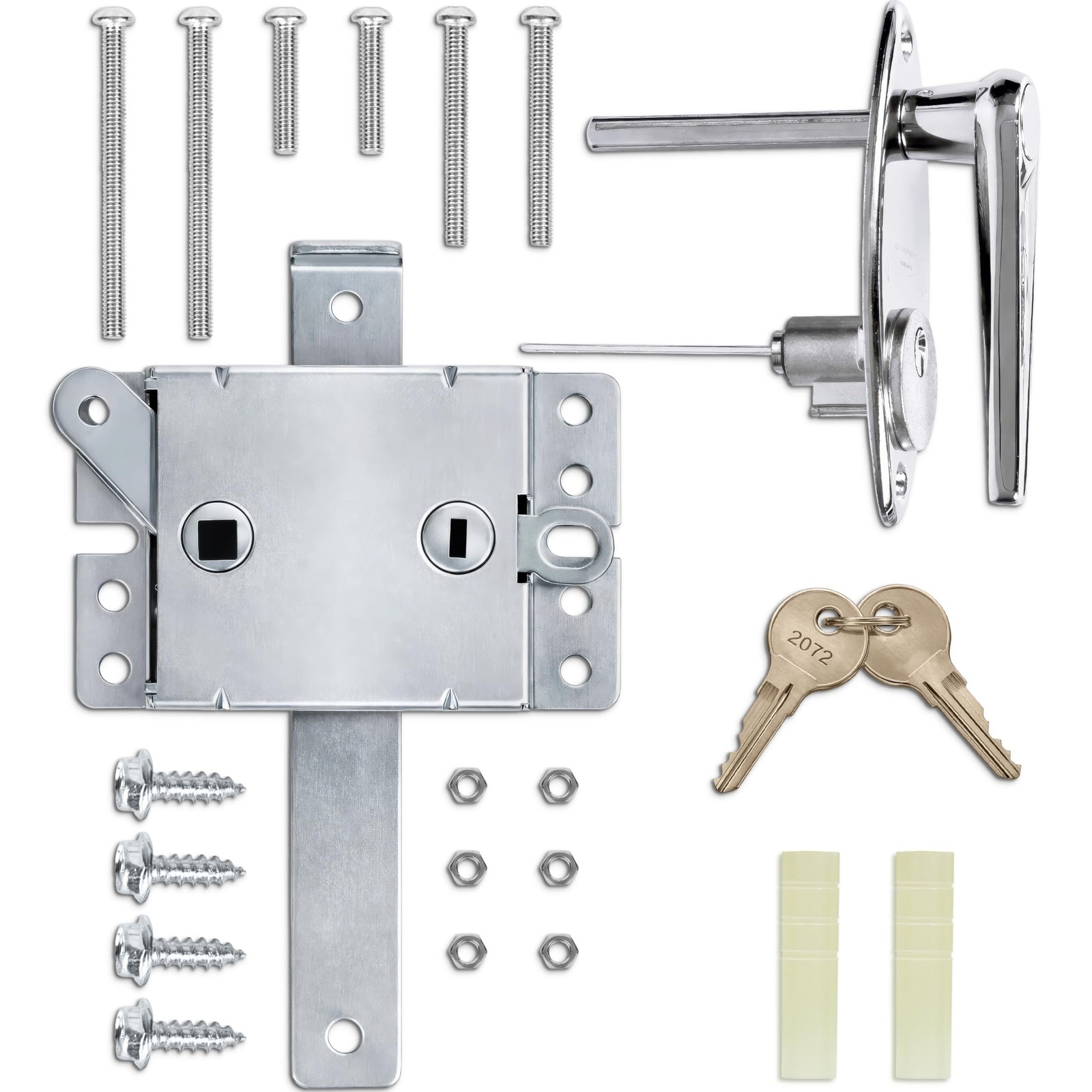 Garage Door Lock Kit, L-Handle Lock with Inside Slide Lock Latch Mechanism, G... gallery