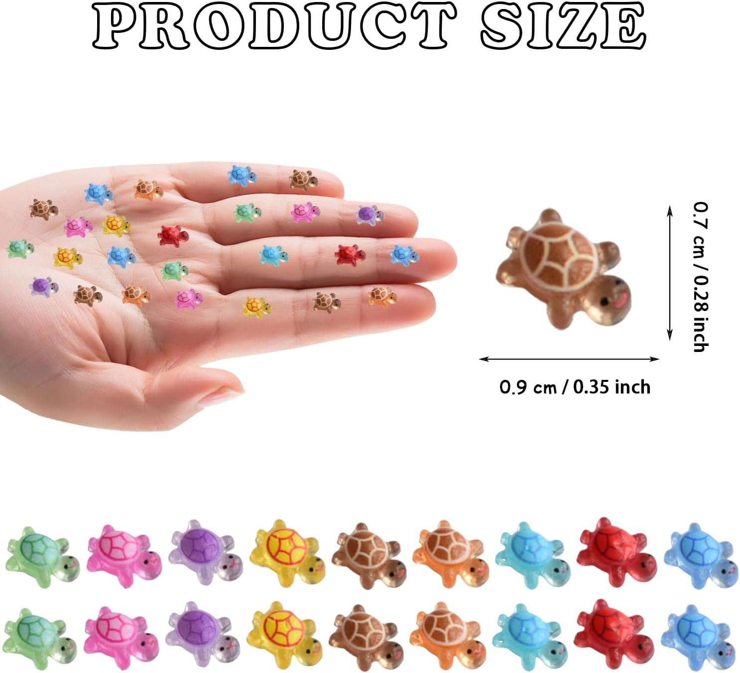 100 Pcs Mini Resin Turtles for Crafts Luminous Tiny Turtle for Fairy Garden Doll gallery