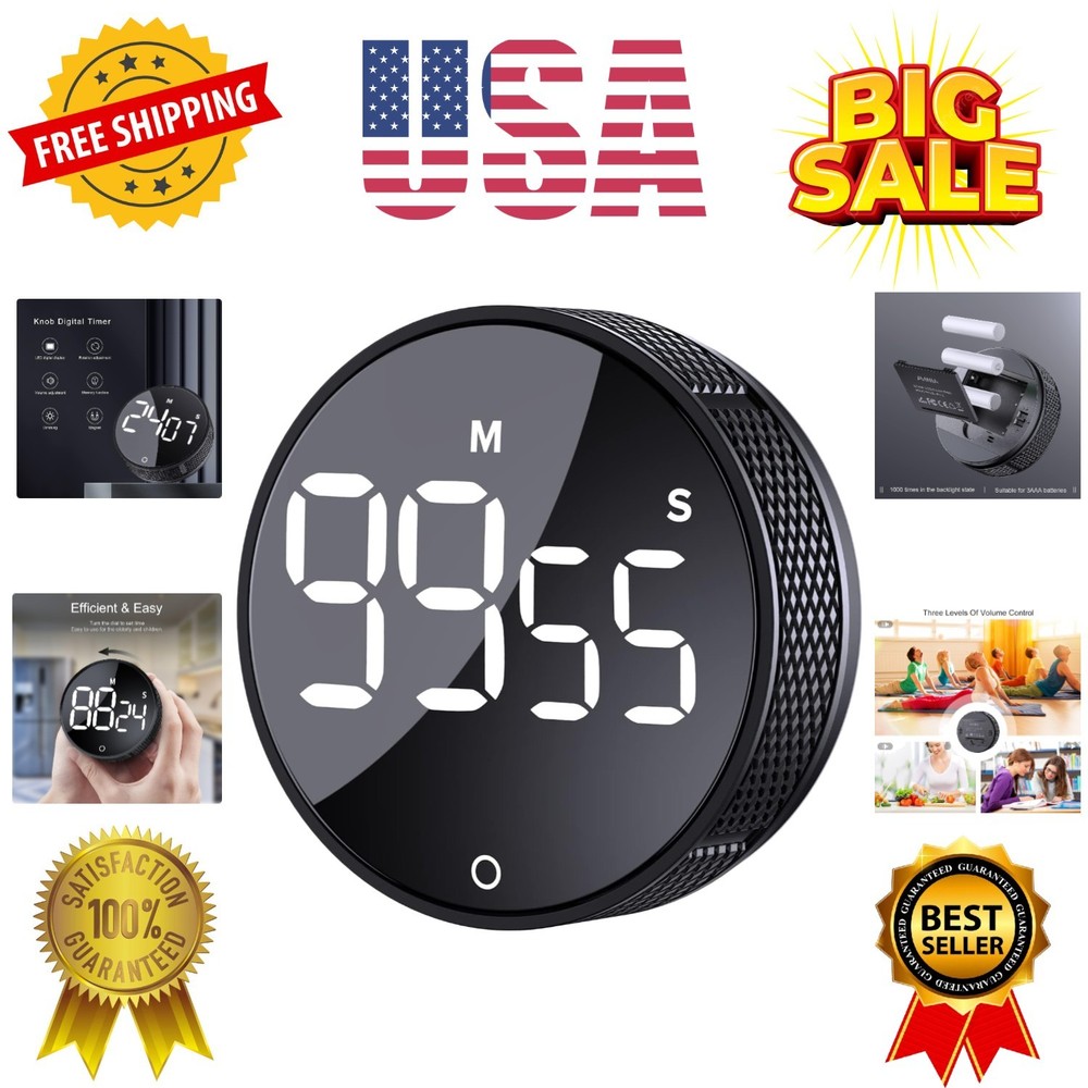 Smart Kitchen Timer with LCD Display - Energy Saving with 365 Days Guarantee