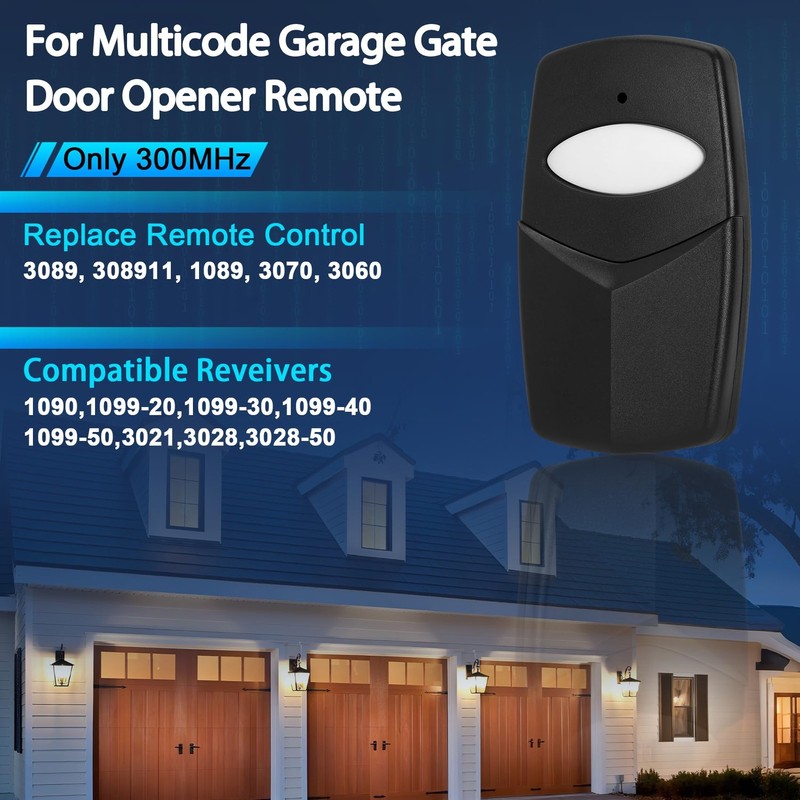 2 PCS 3089 Multi-Code Gate Opener Remote, 300 MHz, 10 Dip Switch, Linear, 308911 gallery