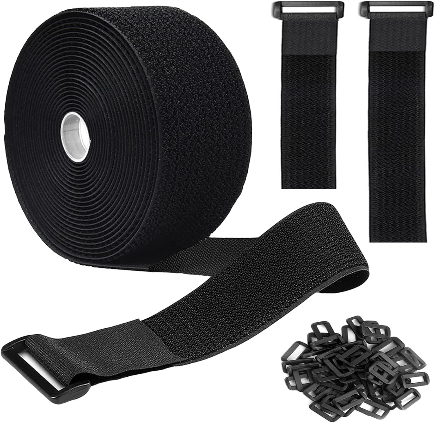 16Ft 2 Inch Wide Cable Ties, Heavy Duty Hook and Loop Straps with 15 Buckles, A gallery