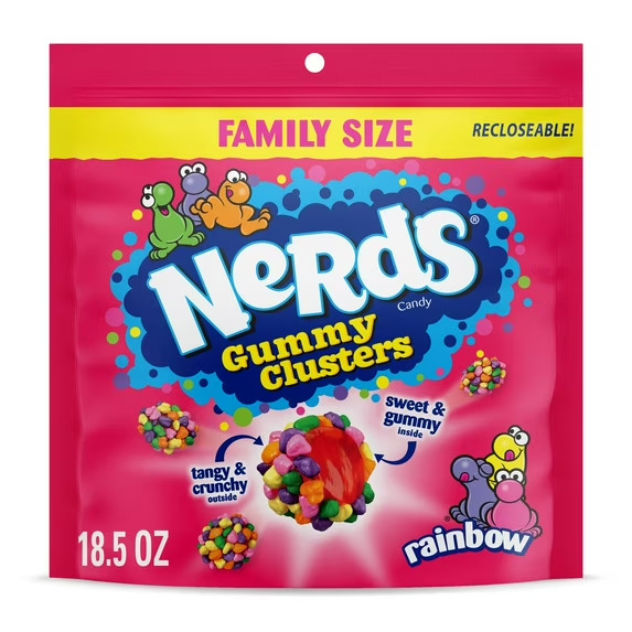 NERDS gummy clusters,candy, rainbow,crunchy and gummy, 18.5 oz bag... gallery