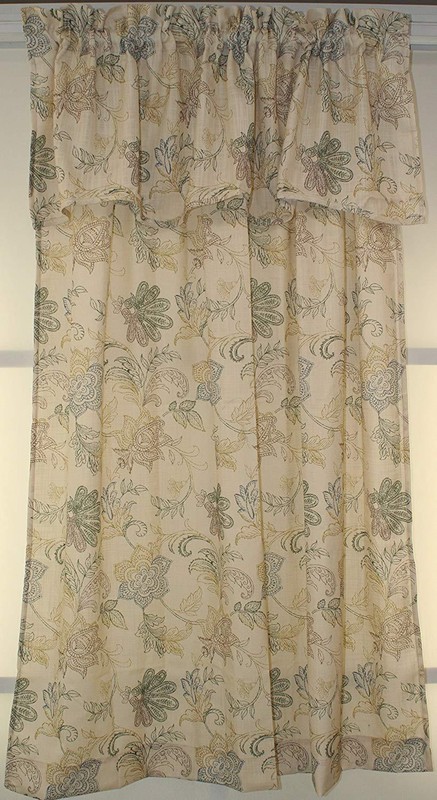 STUNNING Embroidered Providence Scroll Panel OR Valance Paisleys Ferns Foliage gallery