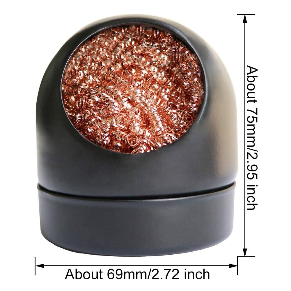 Soldering Iron Tip Cleaner with Copper Wire Ball & Metal Base Holder gallery