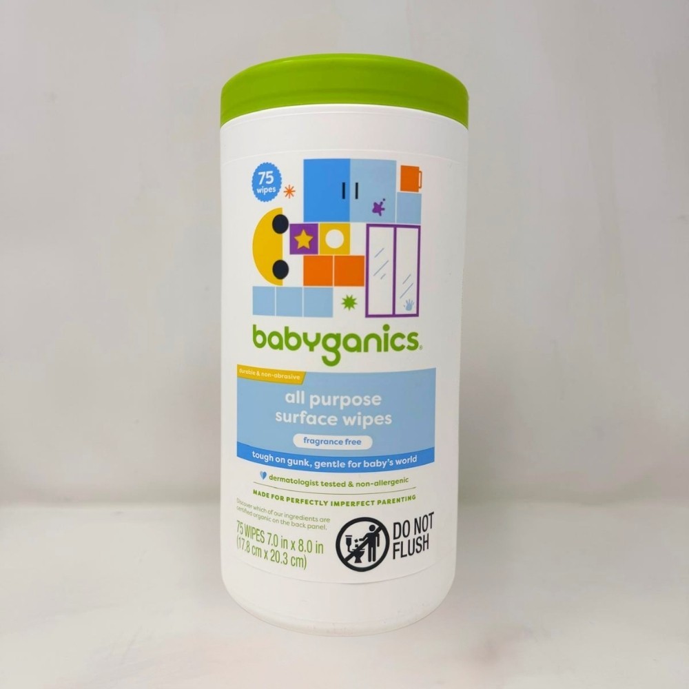 3 Pack - Babyganics All-Purpose Surface Wipes, Fragrance-Free, 75 Count gallery