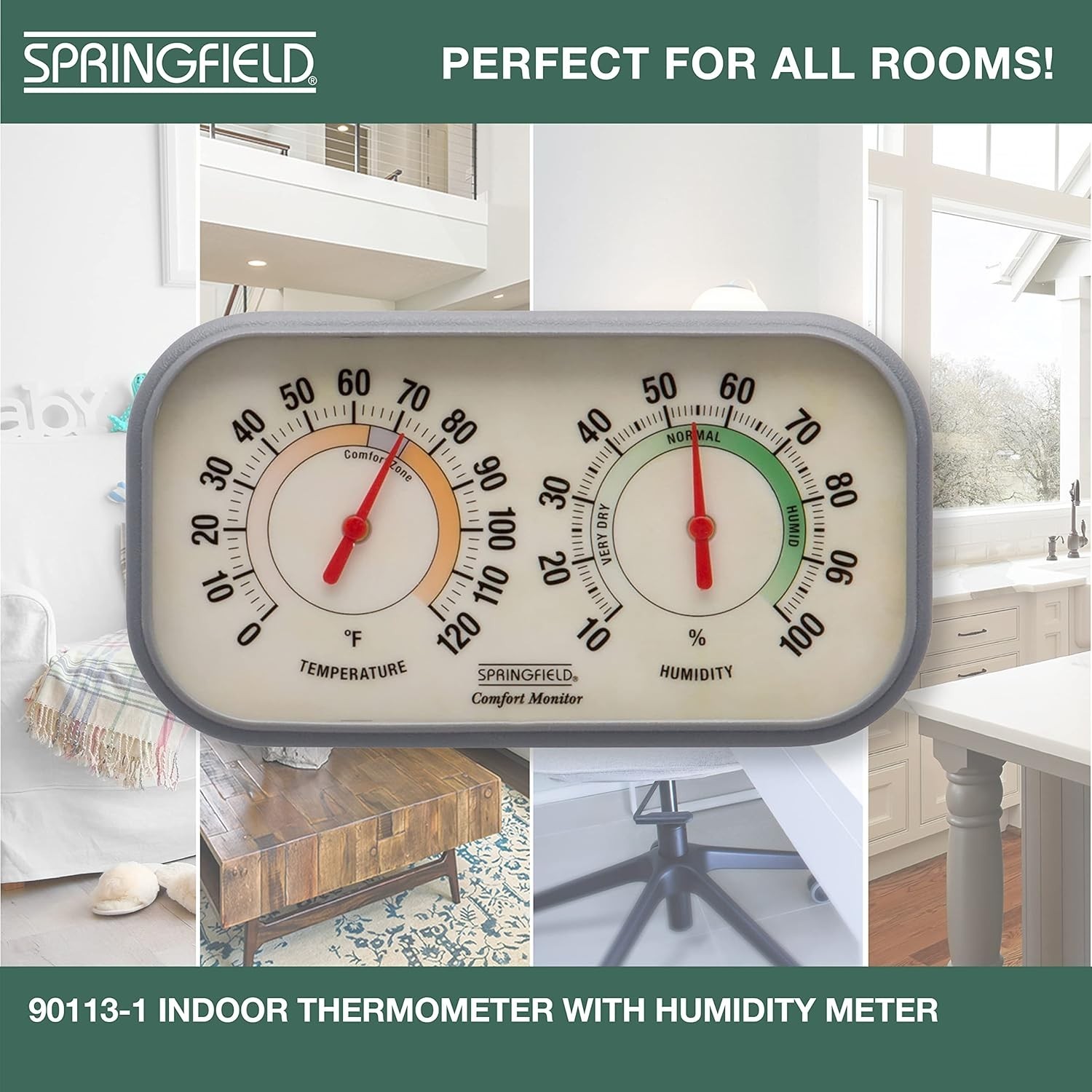 Multicolor Indoor Thermometer and Humidity Meter—Wall Mount or Tabletop gallery