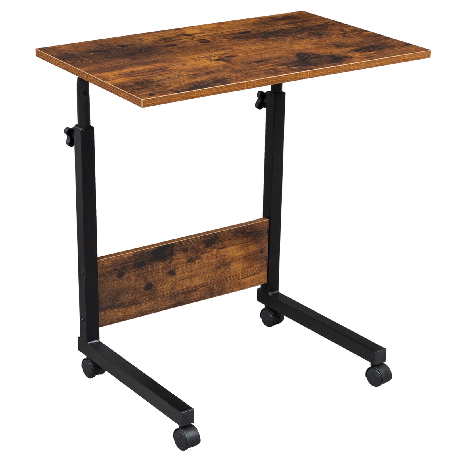 Rolling Adjustable Height Side Table 15MM Chipboard Steel Baffle gallery