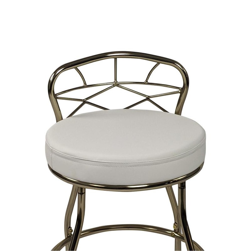 Diana X-Back Vanity Stool with Casters - Gold gallery