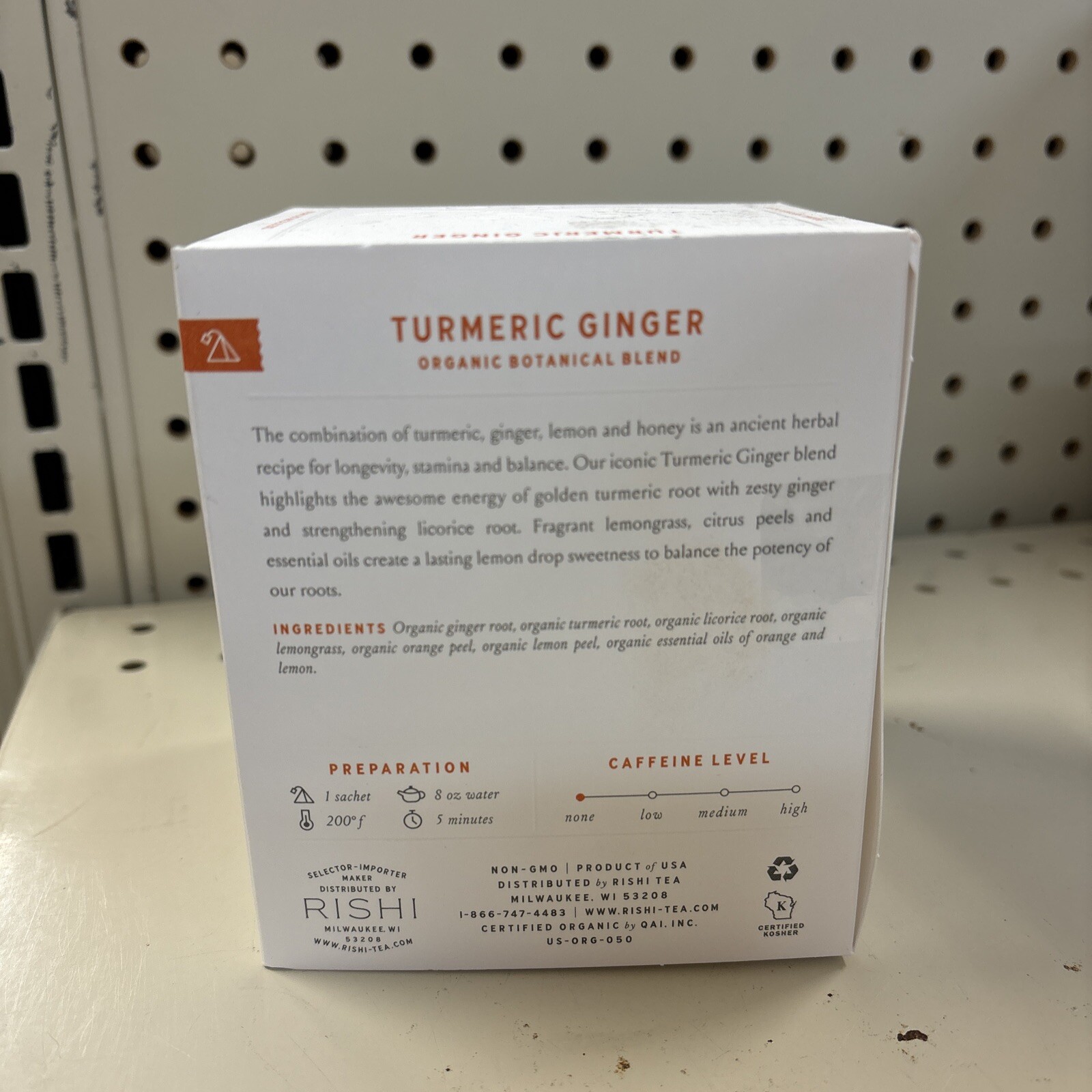 Turmeric Ginger Tea 15 Count Organic Herbal Blend with Citrus and Spices gallery