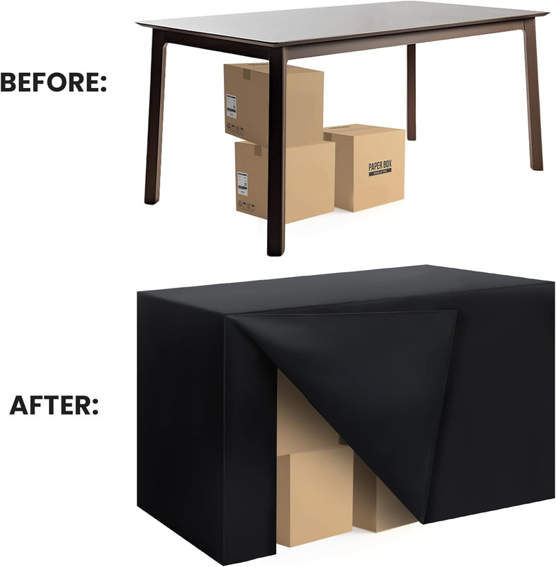 2 Pack Fitted Tablecloth 6ft Rectangle 72x30in Black Water Resistant Table Cover gallery