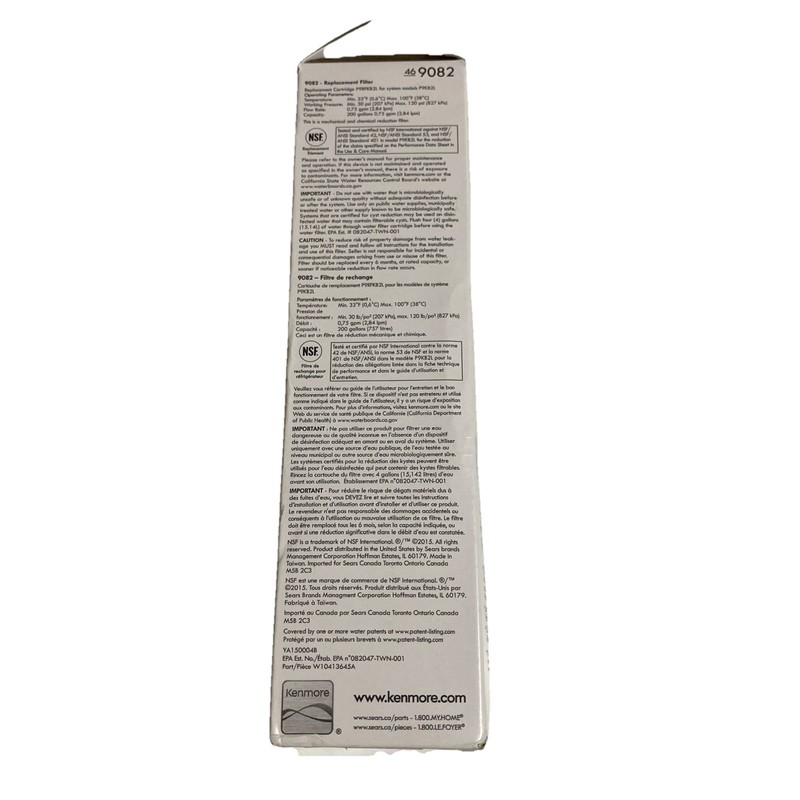 KENMORE Model 9082 469082 Replacement Refrigerator Water & Ice Filter NEW gallery