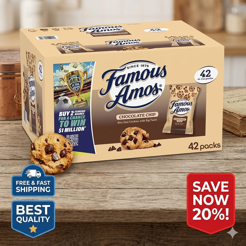 Famous Amos 2oz Chocolate Chip Cookies Box of 42 Pieces gallery