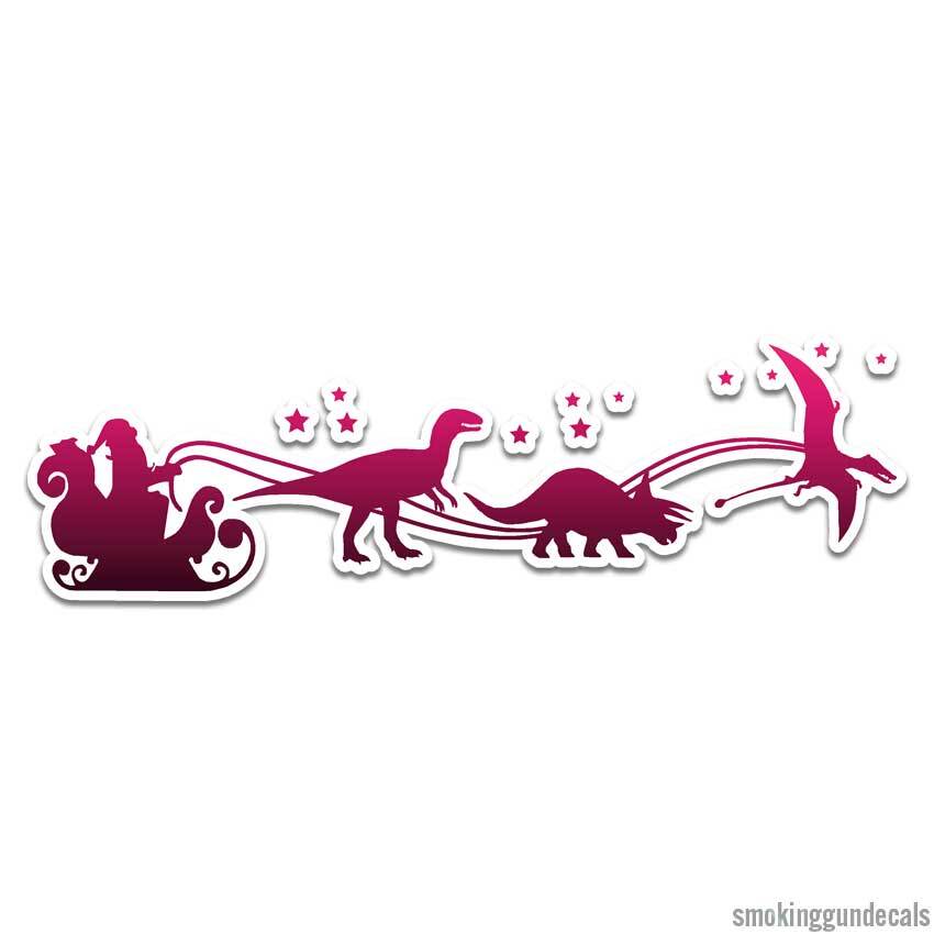 Santa Sleigh Dinosaurs, Vinyl Decal Sticker, Indoor Outdoor, 3 Sizes, #12610 gallery